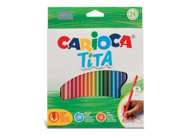 Matite colorate Carioca Tita diametro 3 mm conf. da 24 colori assortiti 42794