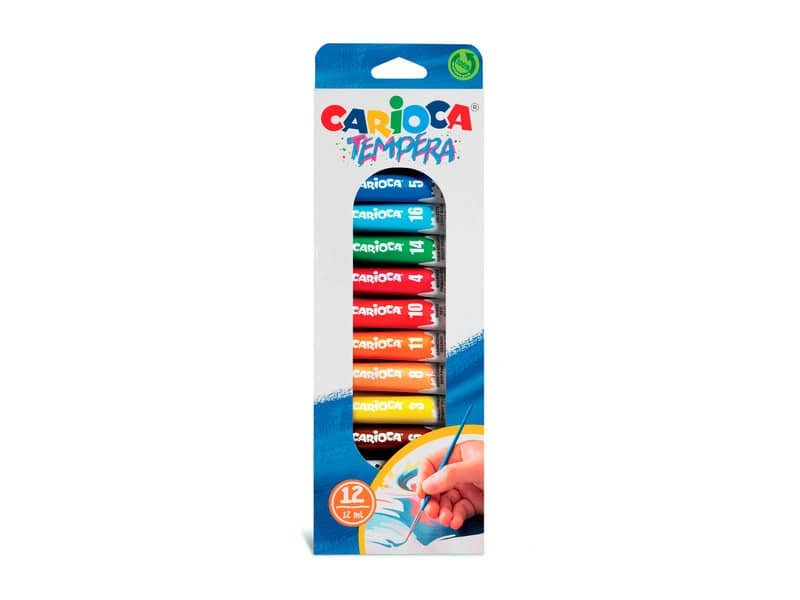 Tempera in tubetti Carioca 12 ml – conf. da 12 colori assortiti 40014