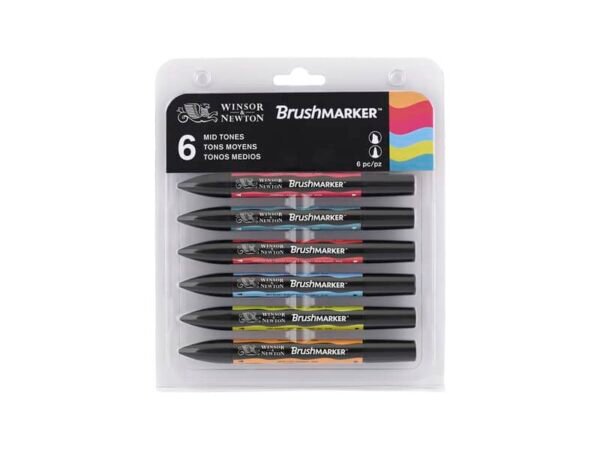 Pennarelli doppia punta Winsor&Newton brush toni medi - 0290124
