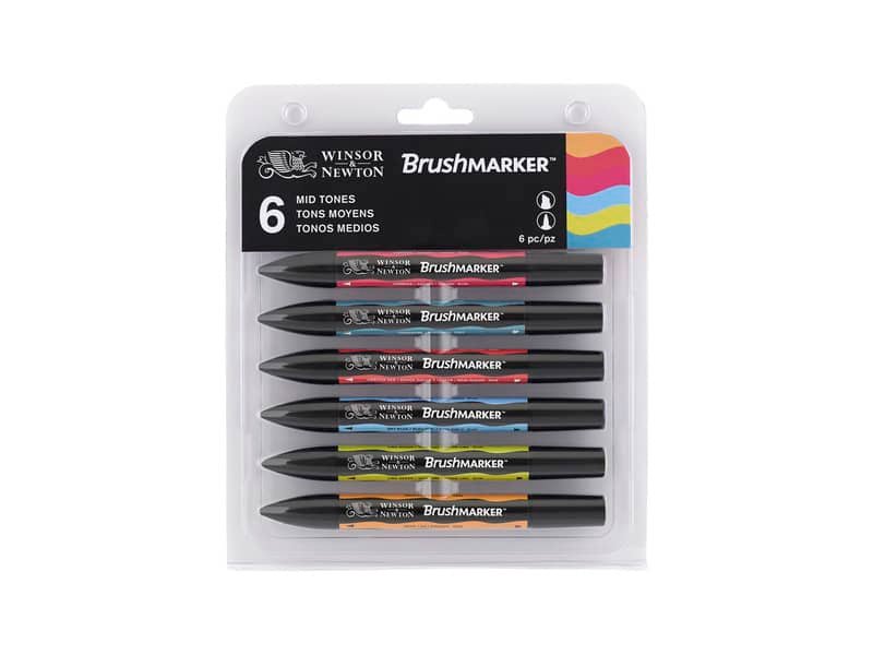 Pennarelli doppia punta Winsor&Newton brush toni medi – 0290124