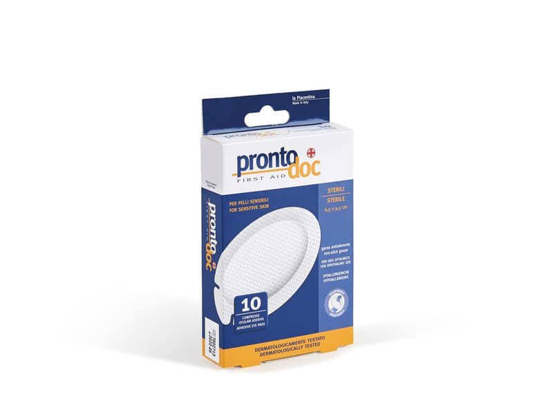 Compresse oculari adesive sterili ProntoDoc conf. 10 pz 6,5×9,5 cm 4112