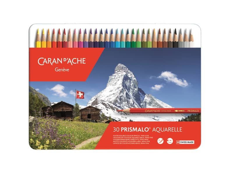 Matite colorate acquerellabili Carand’Ache Prismalo scatola di metallo 30 colori assortiti – 999330