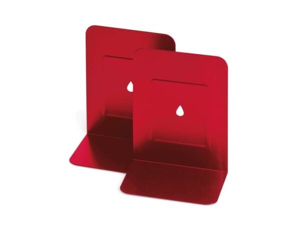 Reggilibri in metallo Lebez in conf. da 2 pz rosso 088-R
