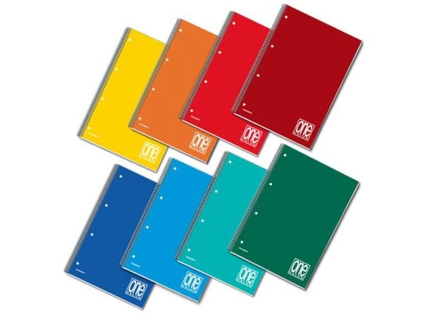 Quaderno spiralato One Color A5 - 80 g/m2 - 60 ff con 4 fori - 4 mm 1147