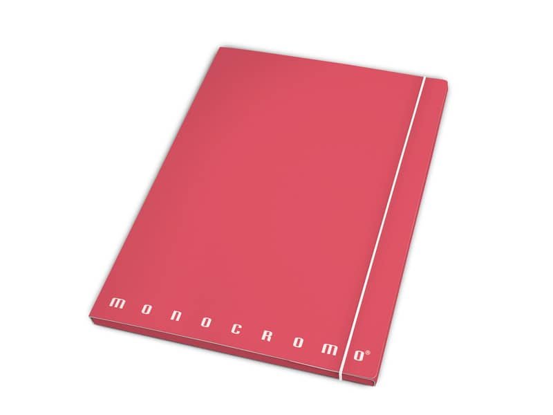 Cartella a 3 lembi con elastico Pigna Monocromo – A4 26×35,5 cm dorso piatto colori assortiti – 0213733