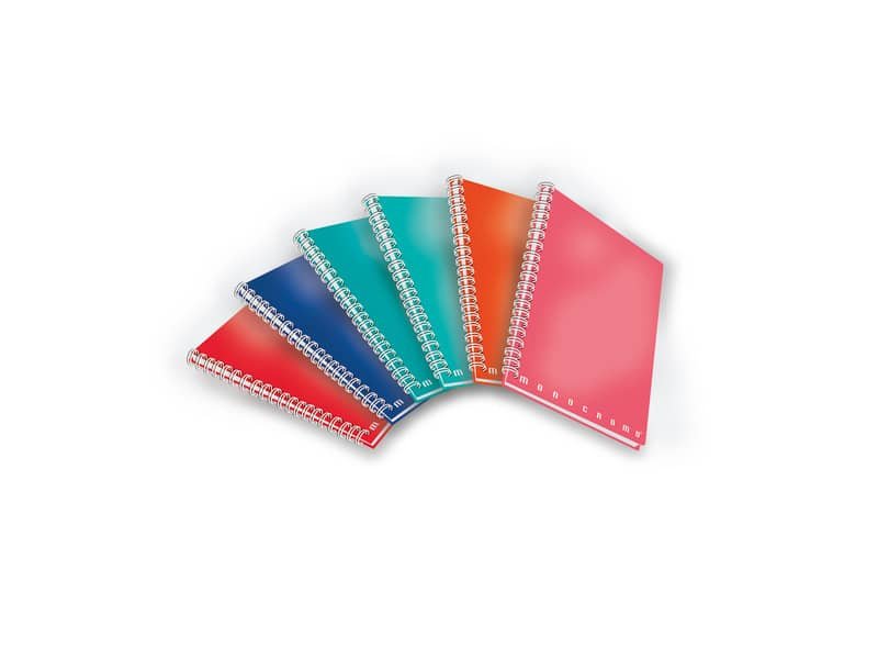 Quaderno Pigna Maxi spiralato 4 fori Monocromo – 70 fogli A4  80 g/m2 colori assortiti righe 1R – 0215555 1R