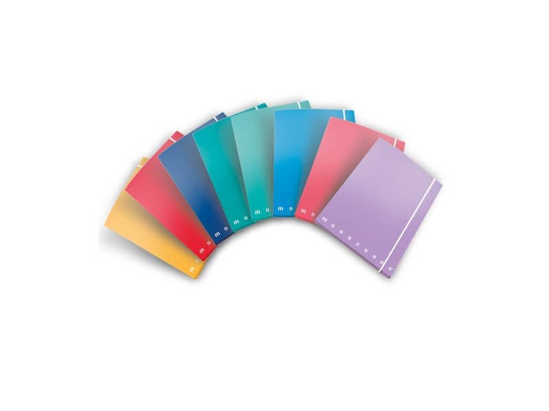 Cartella a 3 lembi con elastico Pigna Monocromo – A4 26×35,5×1,2 cm dorso 1,2 colori assortiti – 0217563