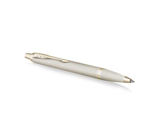 Penna a sfera a scatto monocromatica Parker punta media blu finitura champagne 2172956