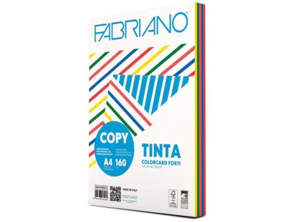 Carta Copy Tinta Colorcart Fabriano 5 colori forti 100 ff - formato Fabriano A4 - 160 g - 62416021