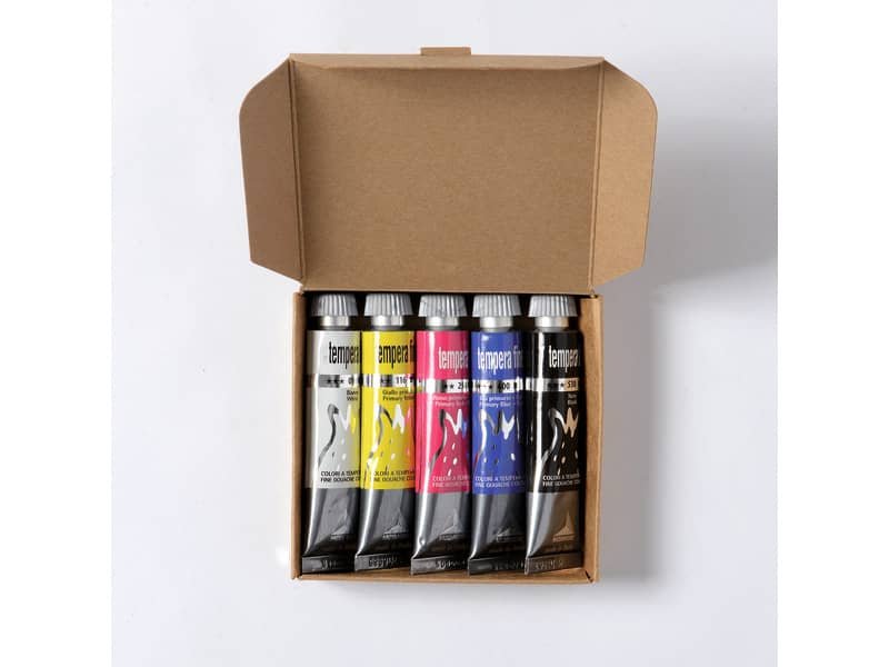 Tempera fine Maimeri in tubetto 20 ml – conf. da 5 colori assortiti M2598049