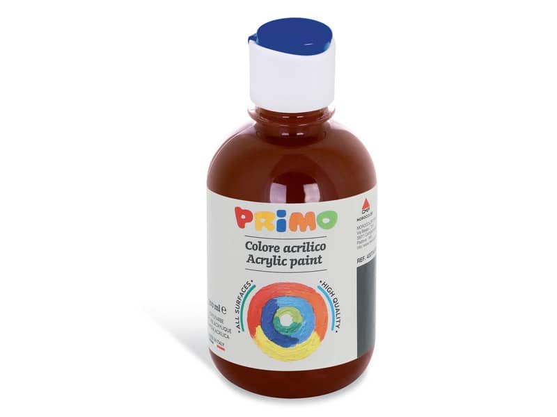 Colore acrilico Primo in bottiglia con tappo dosatore 300 ml terra di Siena bruciata 400TA300740