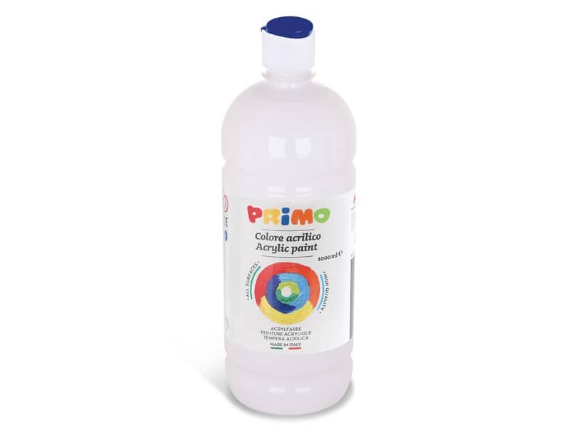 Colore acrilico Primo in bottiglia con tappo dosatore 1000 ml – 100 bianco 404TA1000100