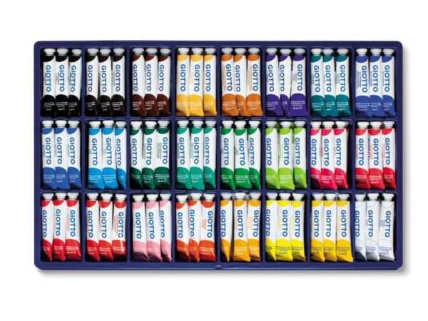 Tempera Giotto Extra ultrafine in tubetto 12 ml - in vetrinetta da 144 colori assortiti - F35250000