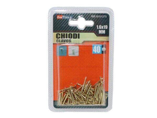 Chiodi dorati conf. 40 g 19x1,6 mm  8101275