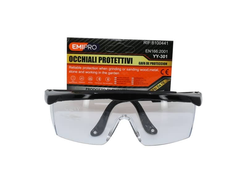 Occhiale protettivo Emi in policarbonato nero 55×150 mm 8100441