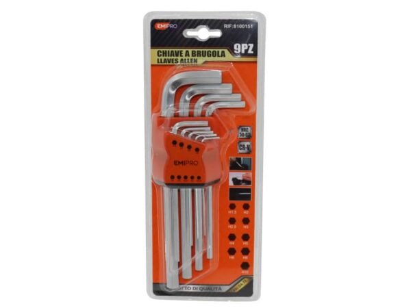 Chiavi a brugola assortite Emi conf. da 9 pezzi 8100151