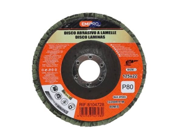 Disco abrasivo a lamelle Emi 125x22 mm grana P80 8104728