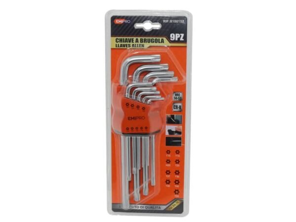 Chiavi a brugola tork assortite Emi conf. da 9 pezzi 8100157