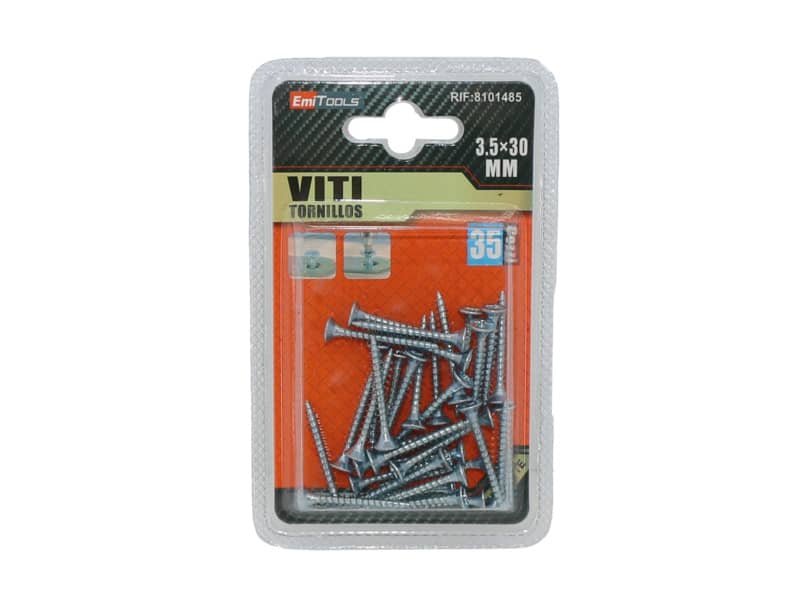 Viti per legno argentate Emi 30×3,5 mm conf. da 35 pezzi 8101485