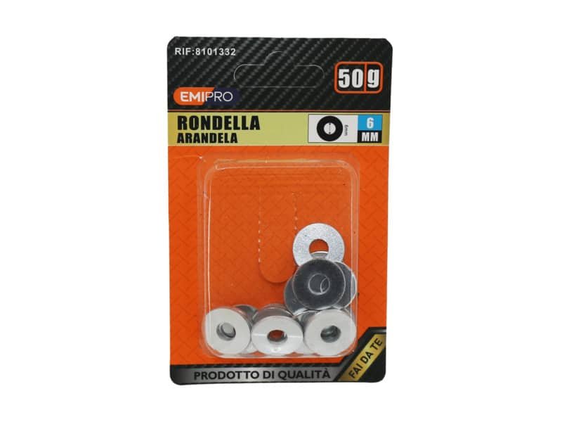 Rondelle piatte Emi per bulloni conf. 50 g M6 8101332