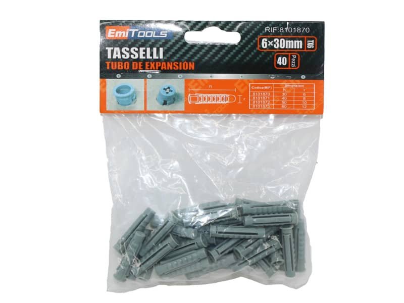 Tasselli per muro Emi D.6 mm conf. da 40 pezzi 8101870