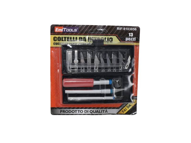 Kit coltelli da intaglio Emi per grafica conf. da 13 pezzi 8103856