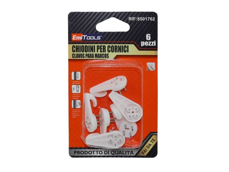 Ganci per quadri Emi conf. 6 pz con 3 chiodini 8501762