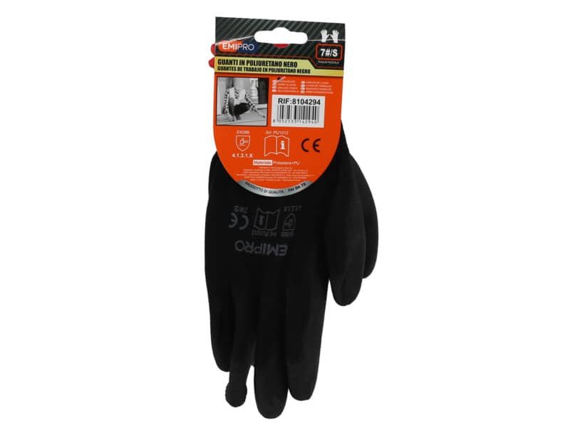 Guanti da lavoro in poliuretano Emi nero 7/S 8104294