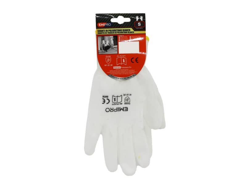 Guanti da lavoro in poliuretano Emi bianco 7/S 8104290
