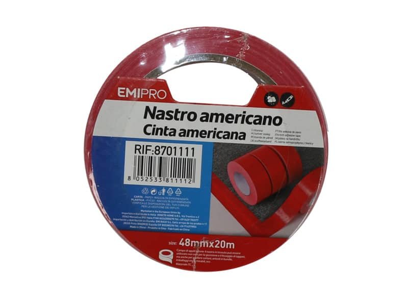 Nastro americano Emi 48 mm x 20 m rosso  8701111