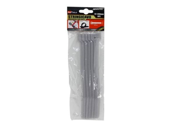 Stringicavo velcro Emi nero conf. da 6 pezzi 200x12 mm 8107856