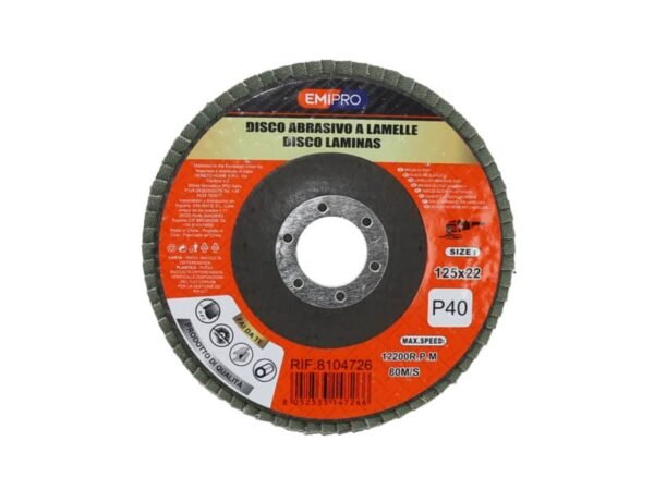 Disco abrasivo a lamelle Emi 125x22 mm grana P40 8104726