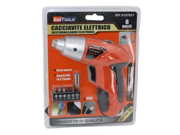 Cacciavite elettrico Emi mini ricarica USB con puntali 8107651