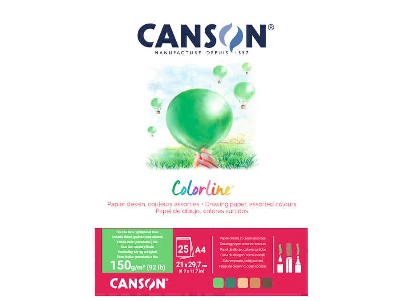 Album da disegno Canson Colorline© A4 150 g/mý 25 fg. Assortimento Terra C31074P003