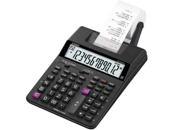 Calcolatrice scrivente Casio display 12 cifre - alimentatore incluso nero HR-150RCE-WB-EC