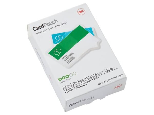 Pouches per plastificatrici a caldo GBC 2x125 æm finitura lucida 6,7x9,9 cm conf. da 100 GBC badge - 3743177