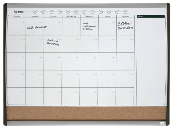 Lavagna magnetica combinata con calendario mensile Nobo Nobo 58,5x43 cm 1903813