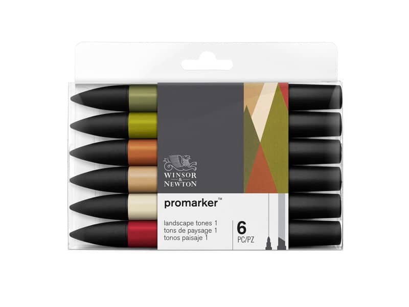 Pennarelli doppia punta Winsor&Newton 6 colori landscape – 0290117