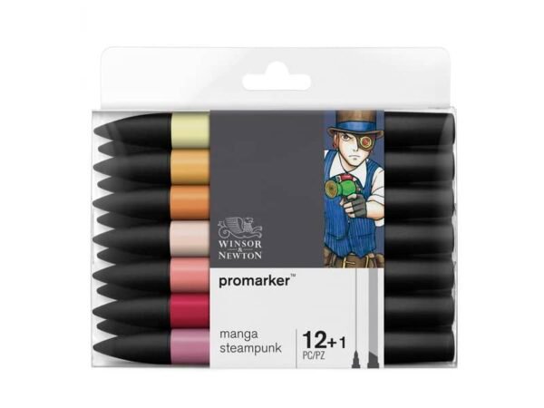 Pennarelli doppia punta Winsor&Newton 12 colori assortiti manga steampunk - 0290143