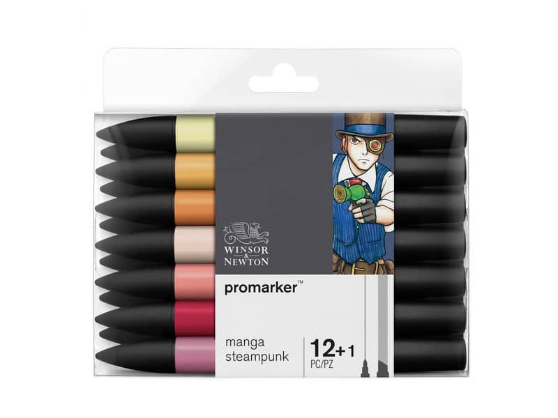 Pennarelli doppia punta Winsor&Newton 12 colori assortiti manga steampunk – 0290143