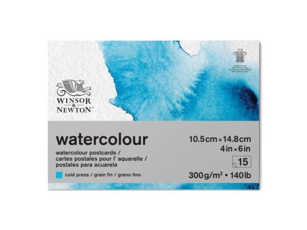 Blocco collato di carta per acquerello Winsor&Newton formato 10x15 cm 300 g - 15 fogli - 6667009