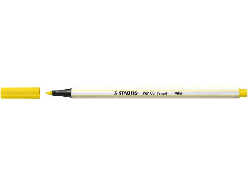 Pennarello Stabilo Pen 68 brush – punta a pennello – M 1 mm giallo limone – 568/24