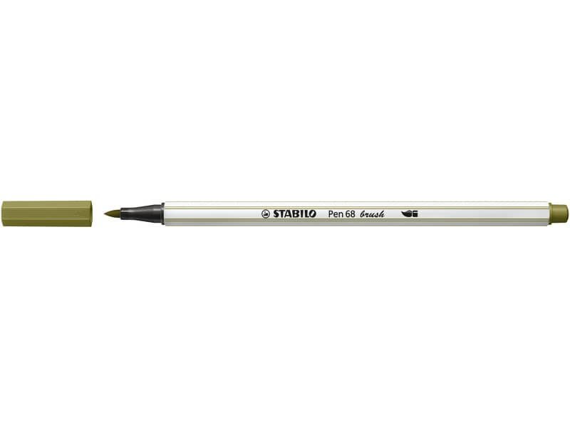 Pennarello Stabilo Pen 68 brush – punta a pennello – M 1 mm verde muschio – 568/37