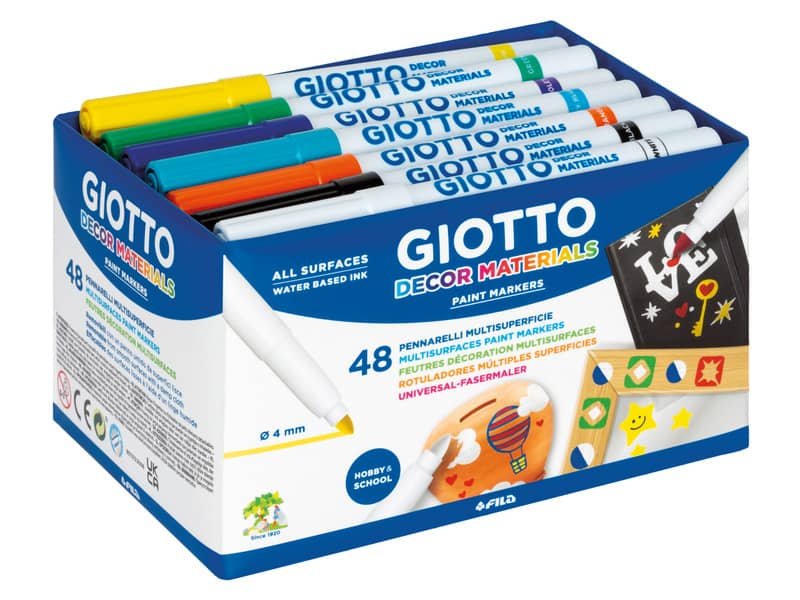 Pennarelli Giotto Decor Materials in school pack da 48 colori assortiti F524600