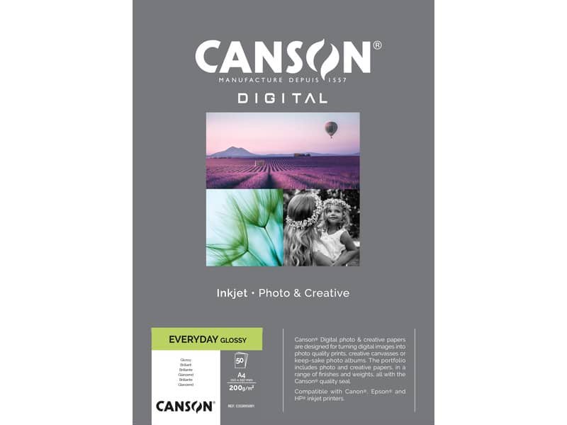 Carta fotografica liscia Canson Everyday A4 – 200 g/m2 – 50 fogli C33300S001