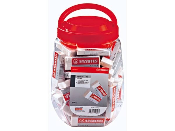 Gomma bianca Stabilo Legacy senza PVC conf. 60 pz 22x11x62 mm 118660