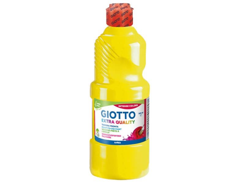 Tempera pronta Giotto Extra Quality in flacone 500 ml giallo – F532802