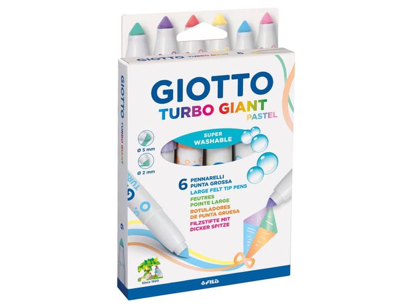 Pennarelli Giotto Turbo Giant in conf. 6 colori Pastel assortiti F431000