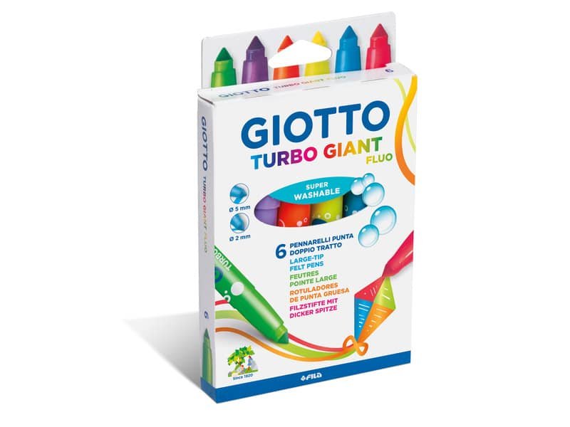 Pennarelli Giotto Turbo Giant in conf. 6 colori Fluo assortiti F433000