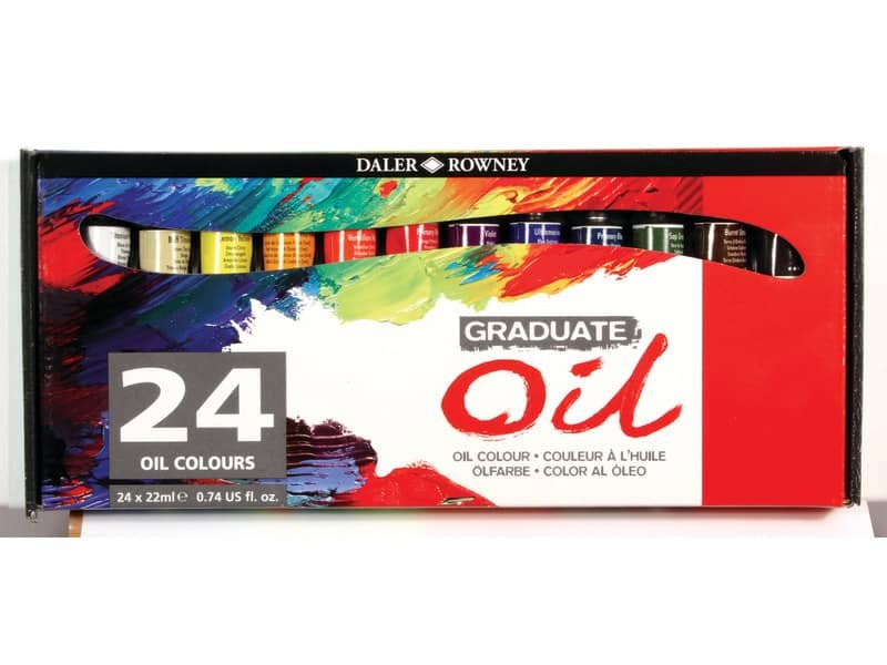 Colori a olio Daler Rowney Graduate Oil in tubetto 22 ml 24 colori assortiti D117522024